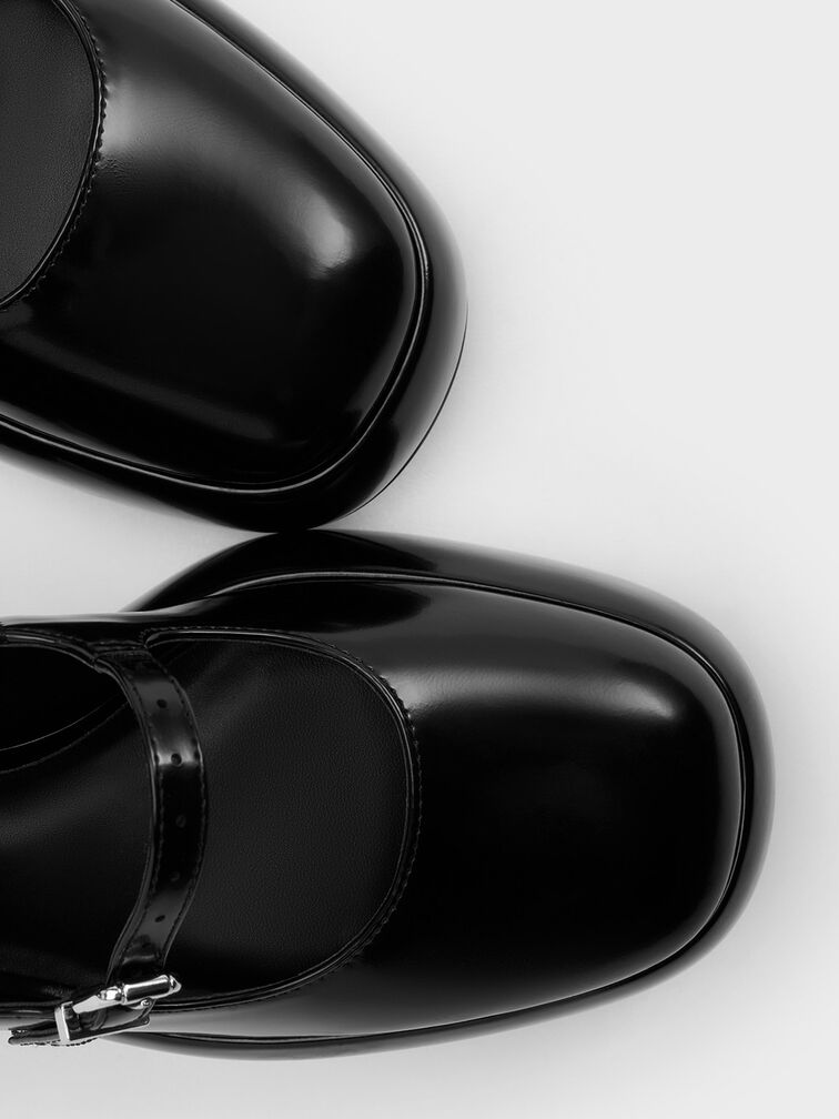 Luella Triple-Strap Mary Jane Platform Pumps, Black Box, hi-res