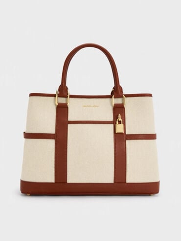 Scottie Canvas Tote Bag, Brick, hi-res