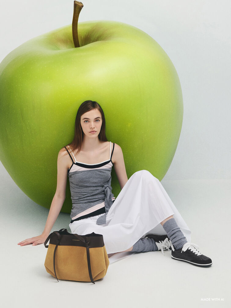 Calla Faux Suede Tote Bag, Sahara Sand, hi-res