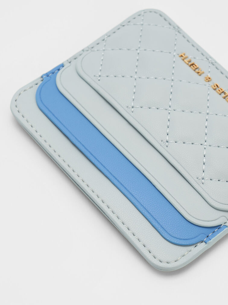 Cleo Quilted Card Holder, Sea Salt Blue, hi-res