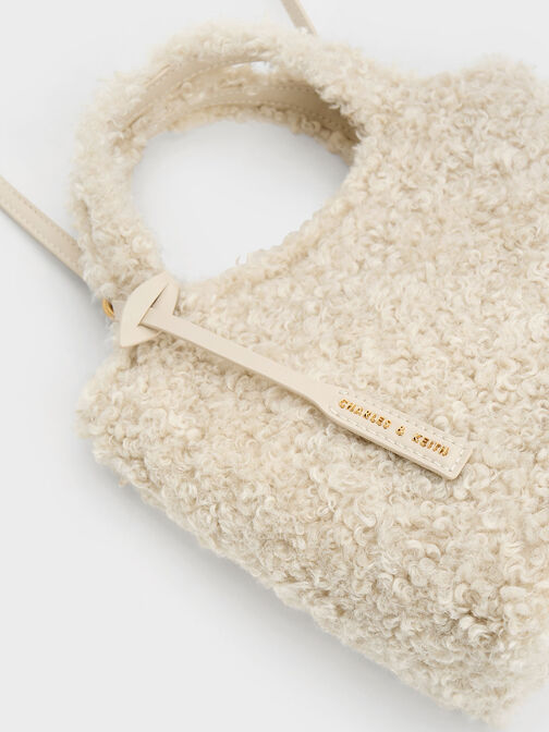 Arlys Furry Tote Bag, Beige, hi-res