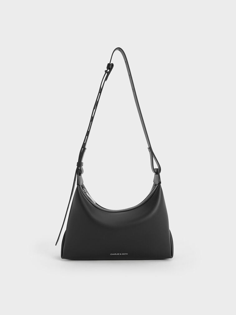 Aurelie Trapeze Hobo Bag, Noir, hi-res
