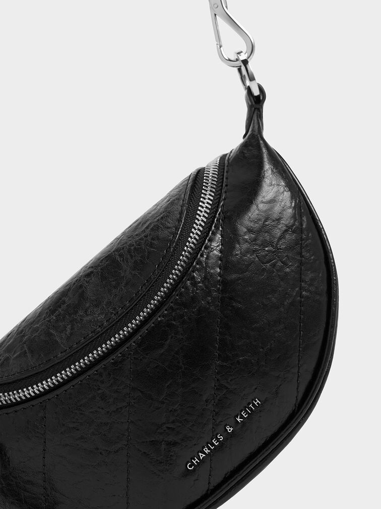 Noir Philomena HalfMoon Crossbody Bag CHARLES & KEITH IN