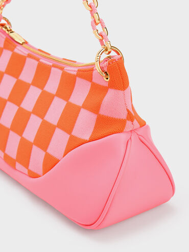 Shiloh Checkerboard Shoulder Bag, Pink, hi-res