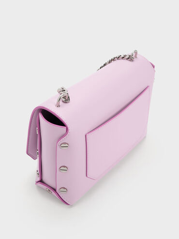 Screw Motif Front Flap Bag, Lilac, hi-res