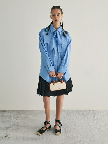 Sammie Canvas Knotted-Handle Elongated Bag, Taupe Canvas, hi-res