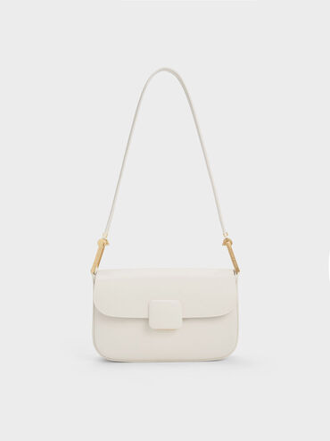 Koa Square Push-Lock Shoulder Bag, Cream, hi-res