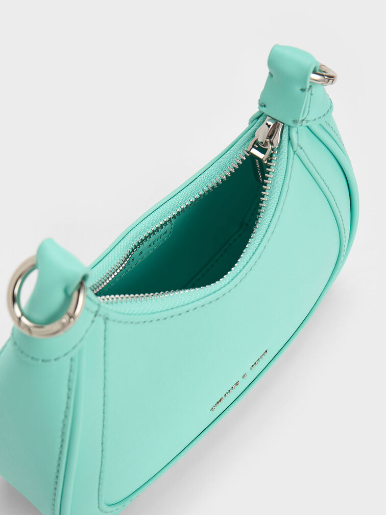 Beaded Handle Hobo Bag, Mint Green, hi-res