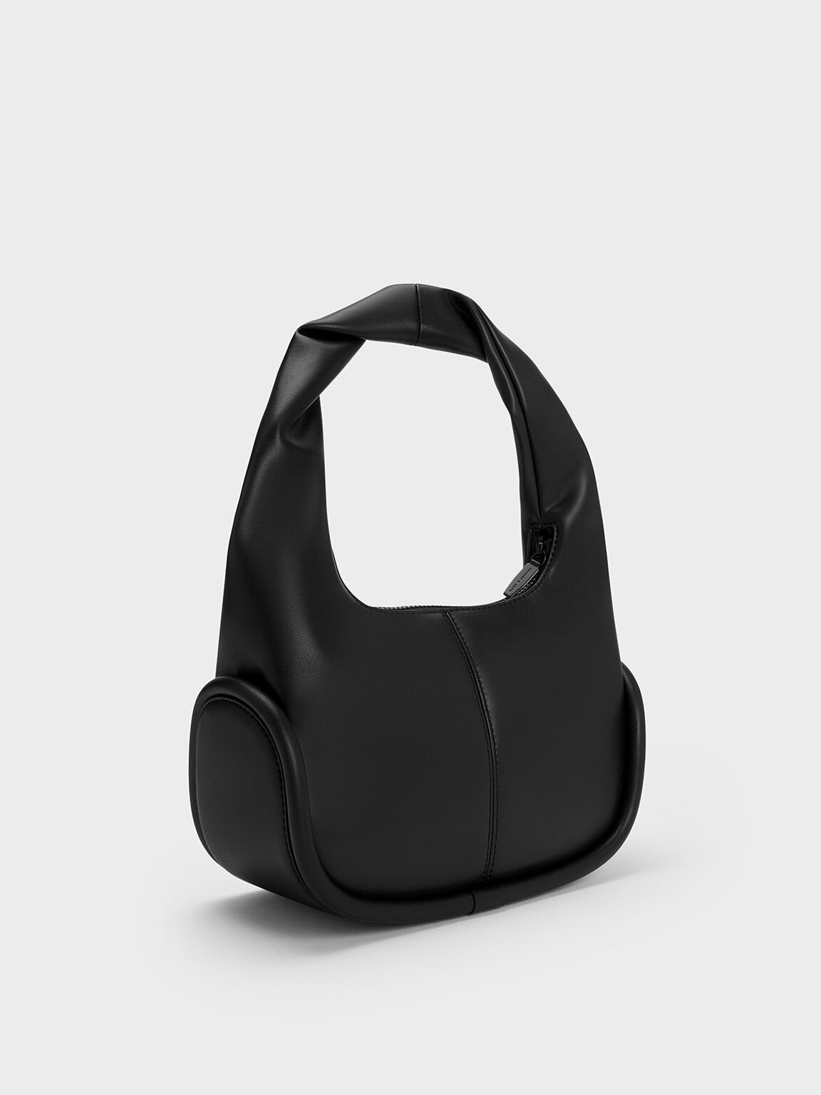 Black Tubular Slouchy Hobo Bag CHARLES & KEITH IN