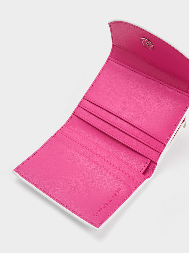 Alouette Contrast Trim Small Wallet, Fuchsia, hi-res
