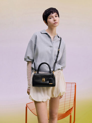 Acelynn Rope-Chain Tote Bag, Black, hi-res