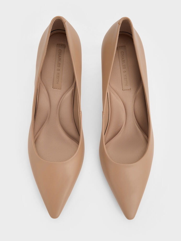 Emmy Pointed Kitten Heel Pumps, Nude, hi-res