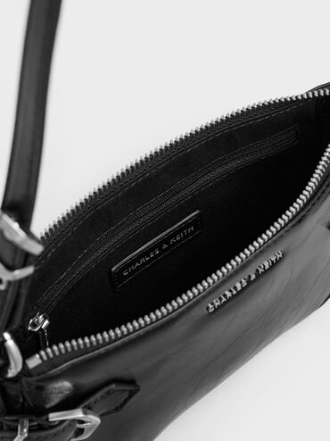 Antonella Chain-Strap Side-Buckle Crossbody Bag, Noir, hi-res