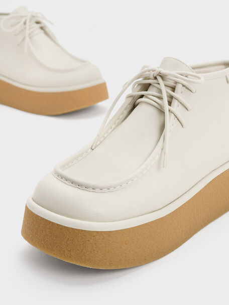 Molly Flatform Ankle Boots, Cream, hi-res