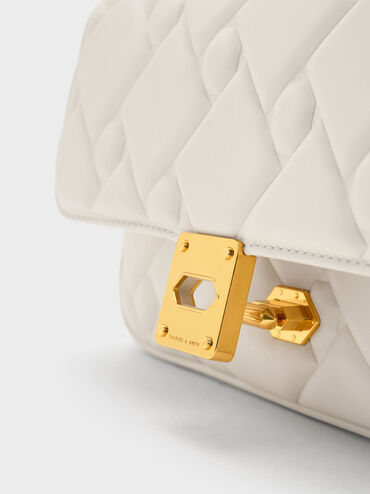 Tillie Quilted Chain Bag, Cream, hi-res