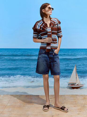 Kaida Buckled Espadrille Sandals, Maroon, hi-res