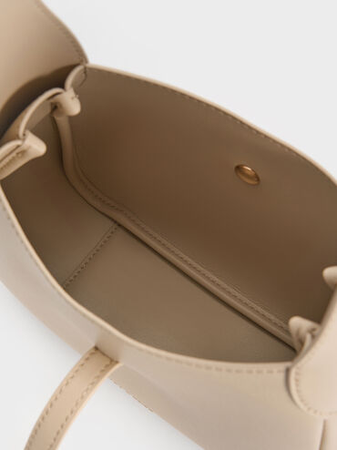 Mini Adalyn Metallic-Buckle Belted Hobo Bag, Dusted Oat, hi-res