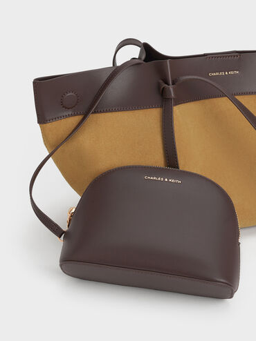 Calla Faux Suede Tote Bag, Sahara Sand, hi-res