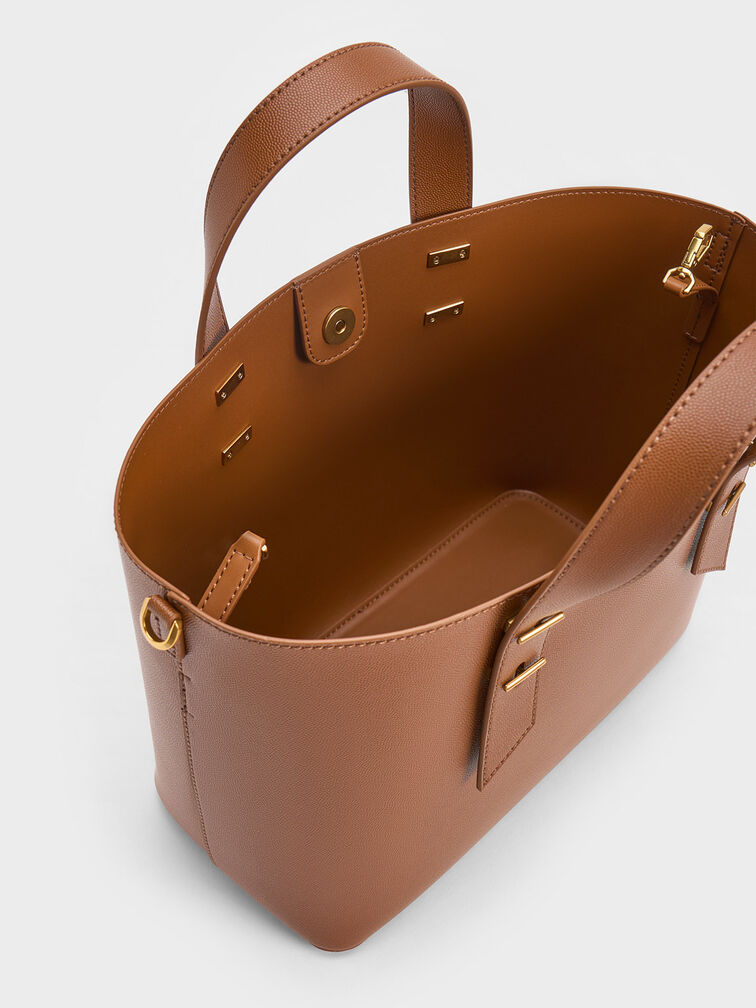 Double Handle Hobo Bag, Chocolate, hi-res