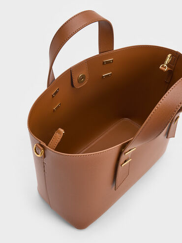 Double Handle Hobo Bag, Chocolate, hi-res