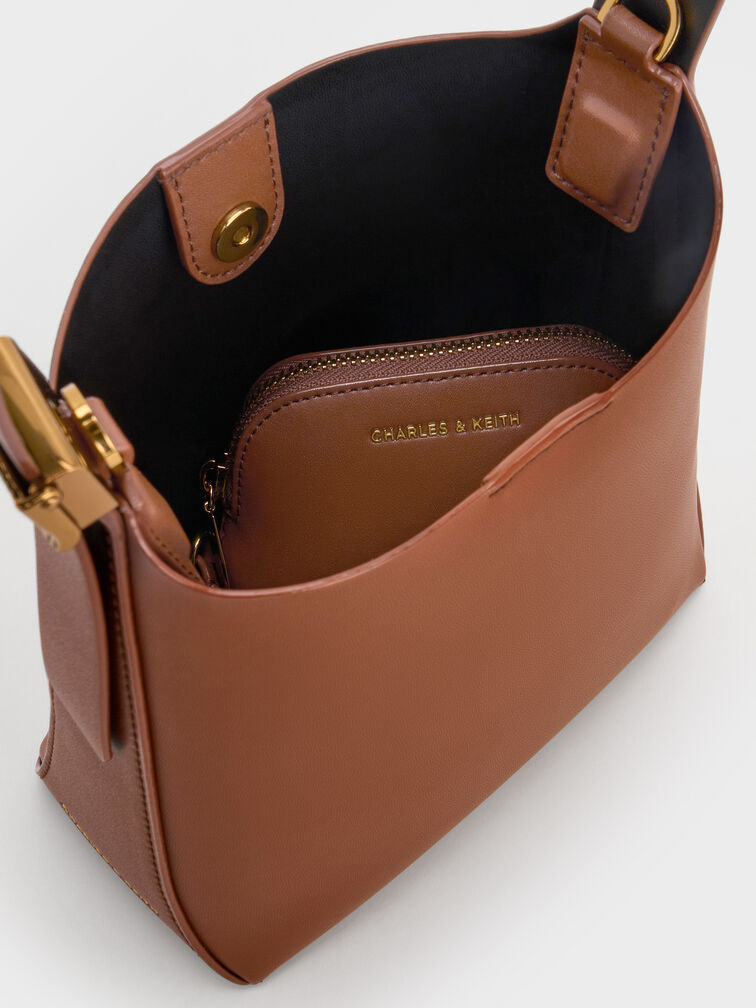 Edna Bucket Bag, Chocolate, hi-res
