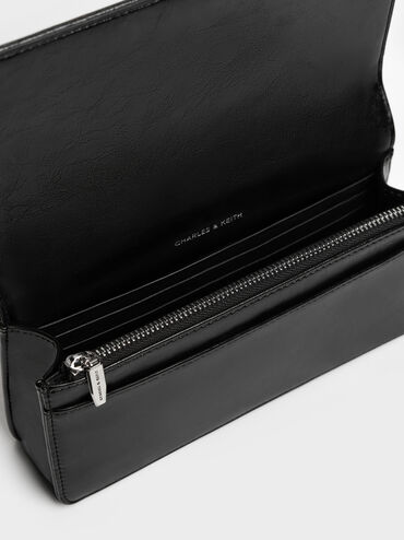 Paffuto Sequinned Wallet On Chain, Noir, hi-res