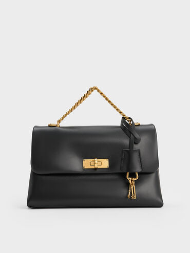 Kerry Chain-Handle Crossbody Bag, Black, hi-res