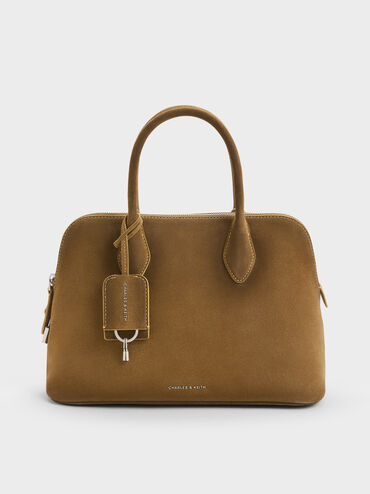 Large Ginevra Structured Bowling Bag, Sahara Sand, hi-res