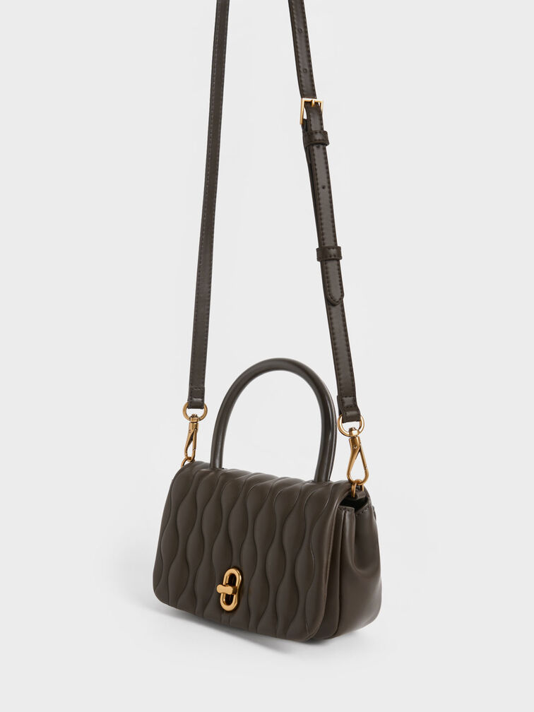 Iva Boxy Top Handle Bag, Dark Moss, hi-res