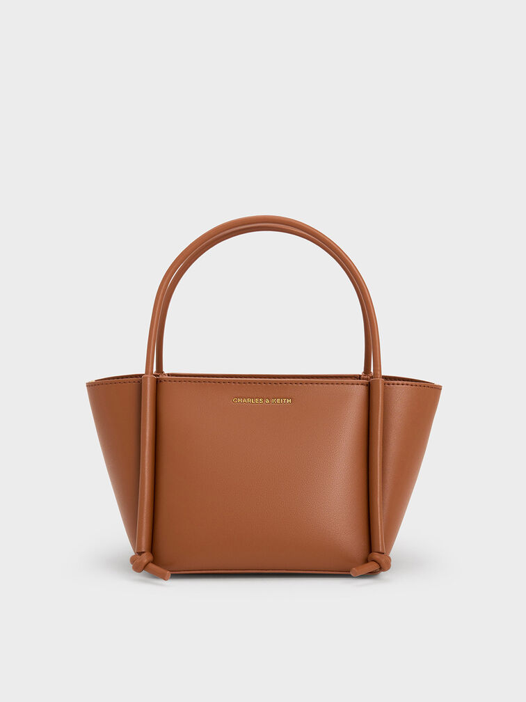 Elora Elongated-Handle Tote Bag, Tan, hi-res