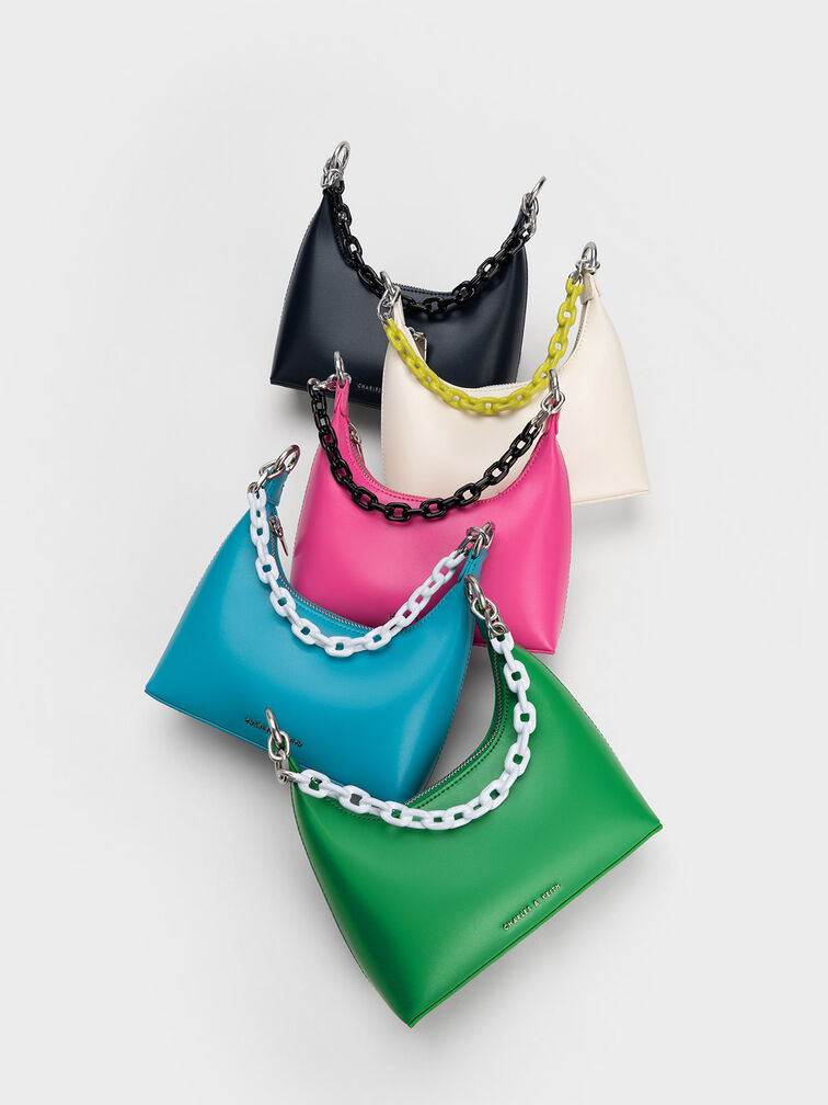 Koi Chain Handle Shoulder Bag, Green, hi-res