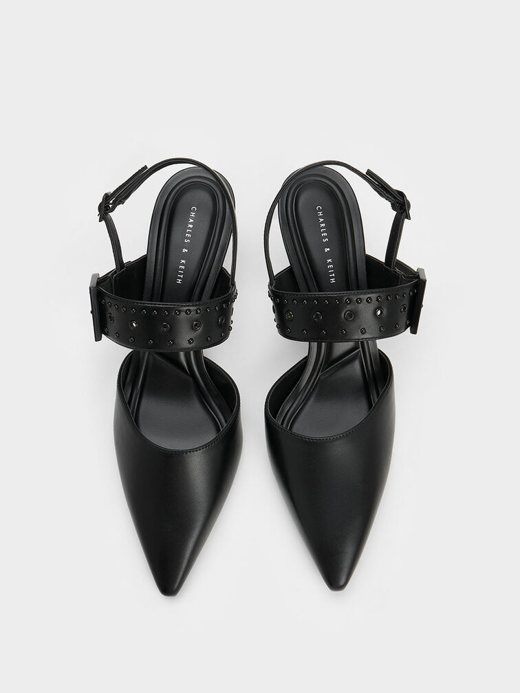 Sepphe Grommet Slingback Pumps, Black, hi-res
