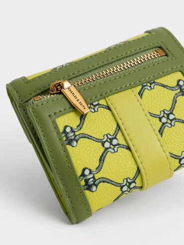 Este Belted Printed Small Wallet, Lime, hi-res