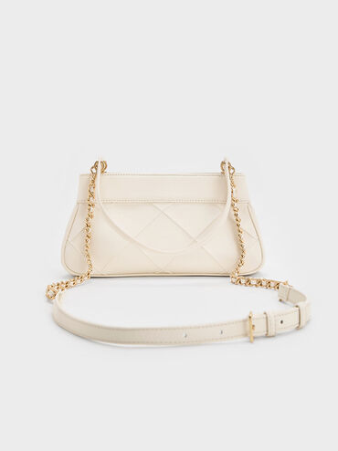Eleni Quilted Shoulder Bag, Cream, hi-res
