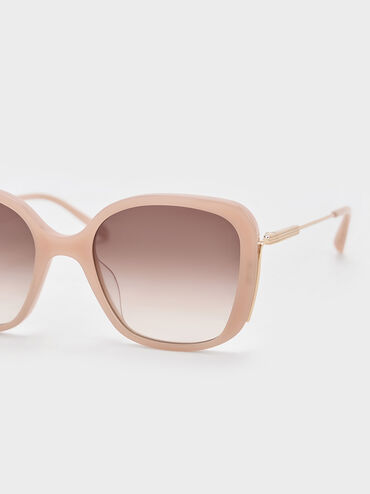 Renee Recycled Acetate Butterfly Sunglasses, Pink, hi-res