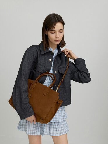 Large Ginevra Tote Bag, Pecan Brown, hi-res
