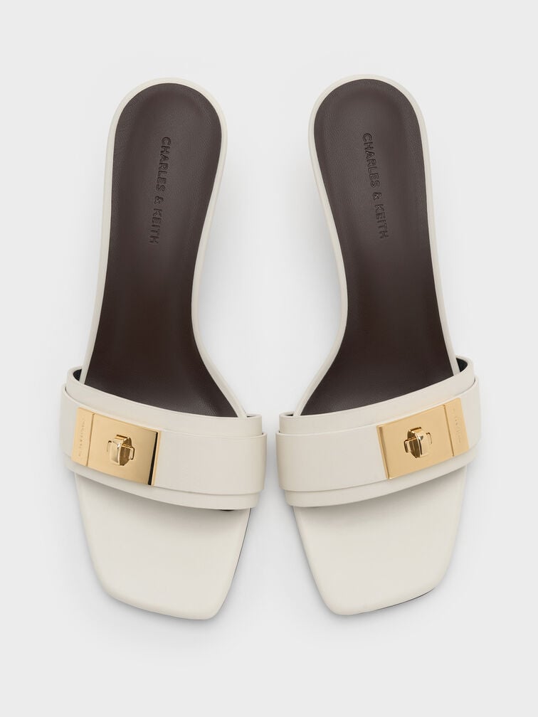 Aelin Kitten-Heel Mules, White, hi-res