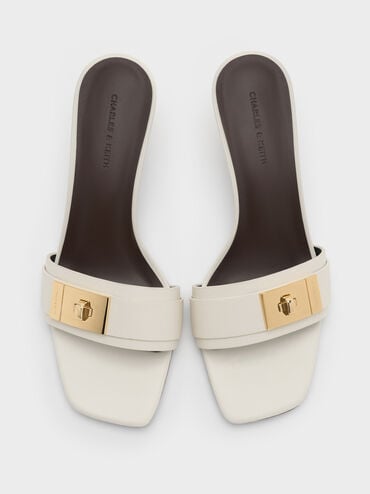 Aelin Kitten-Heel Mules, White, hi-res