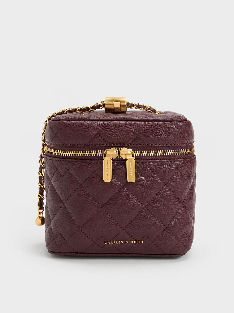Nezu Quilted Boxy Bag, Dark Chocolate, hi-res