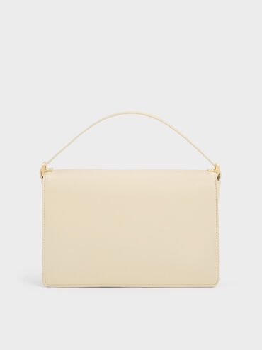 Leather & Raffia Shoulder Bag, Beige, hi-res