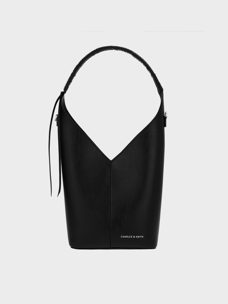Simone Angular Bucket Bag, Noir, hi-res