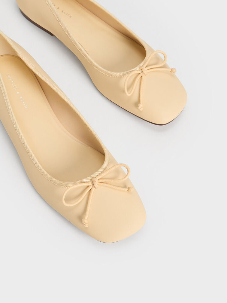 Rhea Bow Ballerinas, Yellow, hi-res