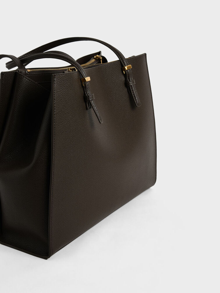 Large Double Handle Tote Bag, Dark Moss, hi-res