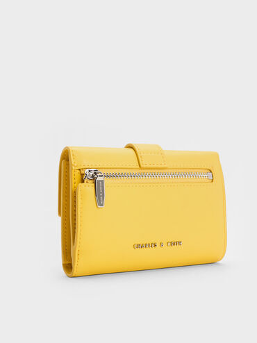 Petra Flower Buckle Wallet, Yellow, hi-res
