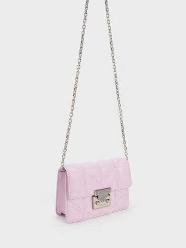 Eudora Chevron Boxy Bag, Lilac, hi-res