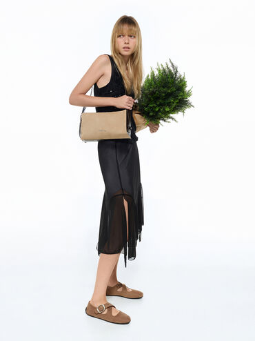 Caelan Slouchy Shoulder Bag, Sand, hi-res