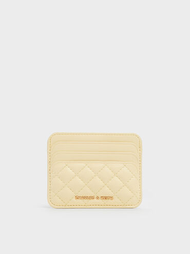 Cleo Quilted Card Holder, Butter Yellow, hi-res