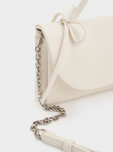 Hazel Bow Wallet On Chain, Cream, hi-res