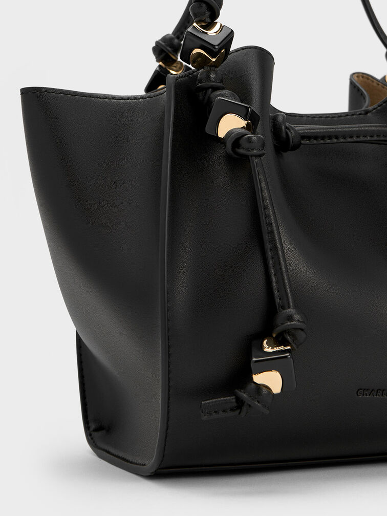 Cube Trapeze Tote Bag, Black, hi-res