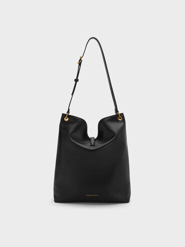 Cesia Metallic-Accent Tote Bag, Black, hi-res